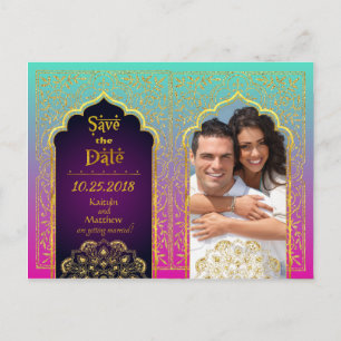 Cartão Postal De Anúncio Noites Árabes de Bollywood Salve a Data