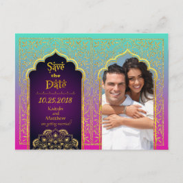 Cartão Postal De Anúncio Noites Árabes de Bollywood Salve a Data