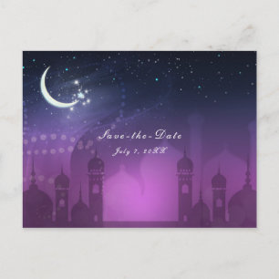 Cartão Postal De Anúncio Noites Árabes Luar Roxo Marroquino Salva Data