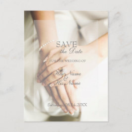 Cartão Postal De Anúncio Noiva Diamond Ring Casamento Salve Data