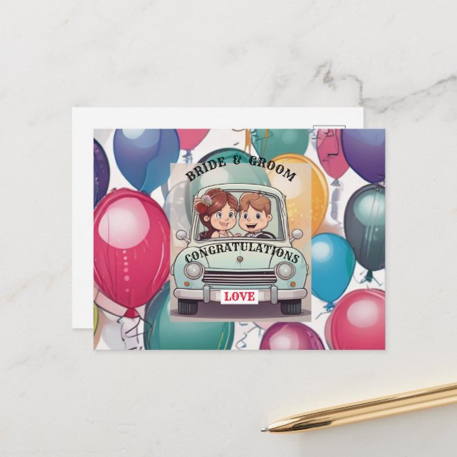 CARTÃO POSTAL DE ANÚNCIO  NOIVA E NOIVO   (Frente/Verso In Situ)