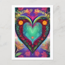 CARTÃO POSTAL DE ANÚNCIO  NOIVA E NOIVO  