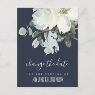 CARTÃO POSTAL DE ANÚNCIO NOIVA FLORAL MARFIM BRANCO IVORY CASAMENTO ALTERAR