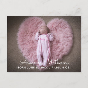 Cartão Postal De Anúncio Nome do Script de Foto do Bebê Doce Sobreposição N