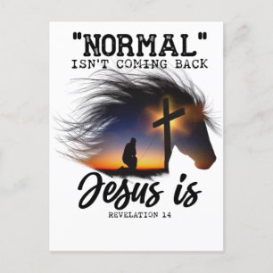 Cartão Postal De Anúncio Normal Não Vai Voltar Jesus Para Amantes de Cavalo