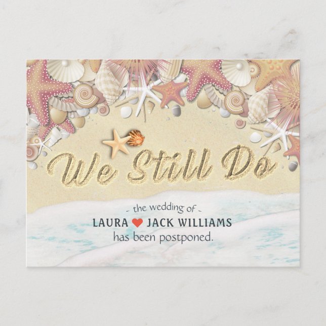 Cartão Postal De Anúncio Nós Ainda Fazemos Adiamento de Casamento Verão Pra (Frente)