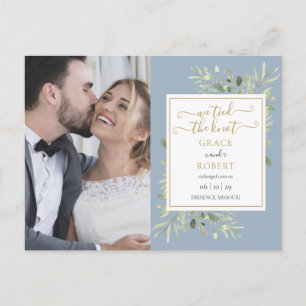 Cartão Postal De Anúncio Nós Amarrámos o Nó Fotografia Folhagem Casamento