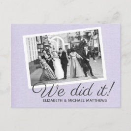 Cartão Postal De Anúncio Nós Fizemos script foto personalizada casamento ob