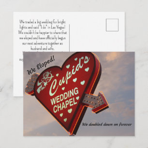 Cartão Postal De Anúncio Nós Fugimos! Capela de Casamento do Cupido Vegas