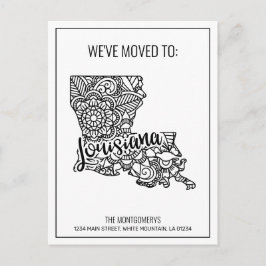 Cartão Postal De Anúncio Nós Movemos Floral Mandala Estado da Louisiana