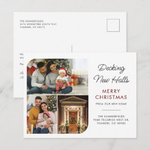 Cartão Postal De Anúncio Nós Movemos Fotos de Natal da Família em Nova Casa