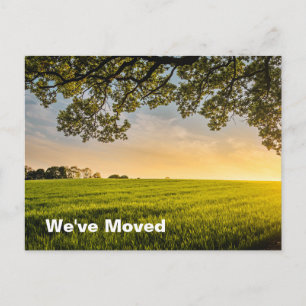Cartão Postal De Anúncio Nós Mudamos Endereço da Nova Casa no Sunset Field