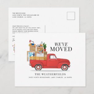 Cartão Postal De Anúncio Nós Mudamos Notificação de Novo Endereço Moderno