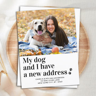 Cartão Postal De Anúncio Nós Mudamos Novo Endereço Foto de Animal Cachorro 