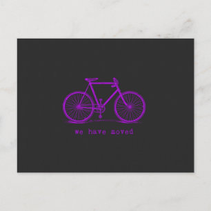 Cartão Postal De Anúncio Nós Mudamos Quadro Negro Colorido Bicicleta