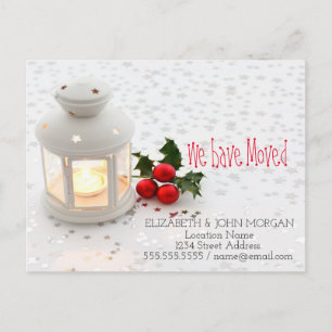 Cartão Postal De Anúncio Nós Mudamos, Vela, Estrelas Novo Endereço