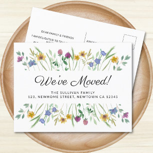 Cartão Postal De Anúncio Nós Mudamos Wildflower Moving