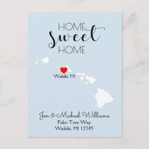 Cartão Postal De Anúncio Nós nos movemos Home Sweet Home Hawaii
