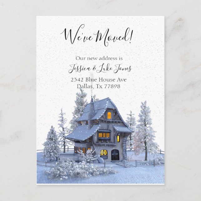 Cartão Postal De Anúncio Nós nos mudamos Aviso de novo endereço Mudando Nat (Frente)