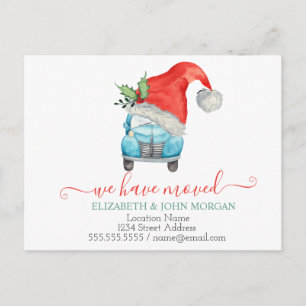 Cartão Postal De Anúncio Nós nos mudamos  Carro Papai Noel Carro Natal 