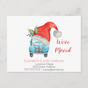 Cartão Postal De Anúncio Nós nos mudamos,Carro Santa Chapéu