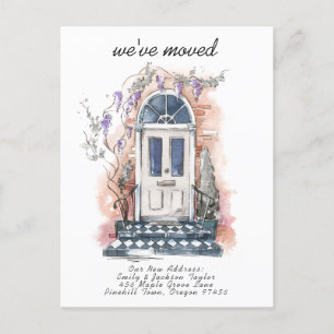 Cartão Postal De Anúncio Nós nos Mudamos - Endereço Novo Moderno Aquarela P