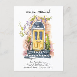 Cartão Postal De Anúncio Nós nos Mudamos - Endereço Novo Moderno Aquarela P