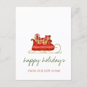 Cartão Postal De Anúncio Nós Nos Mudamos, Feriado De Natal