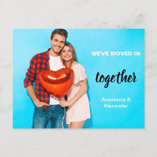 Cartão Postal De Anúncio Nós nos mudamos juntos foto personalizada do casal