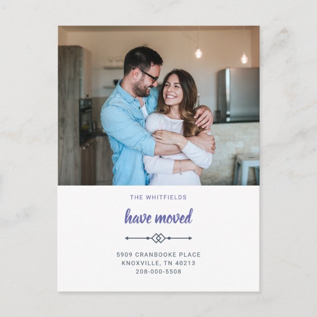 Cartão Postal De Anúncio Nós nos mudamos Mudança de Endereço Mudando (Frente)