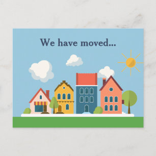 Cartão Postal De Anúncio Nós nos mudamos Nova Mudança de Endereço Residenci
