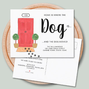 Cartão Postal De Anúncio Nós nos mudamos Novo Endereço Cachorro se Mudando 