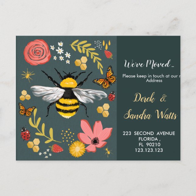 Cartão Postal De Anúncio Nós nos mudamos Novo endereço natureza (Frente)