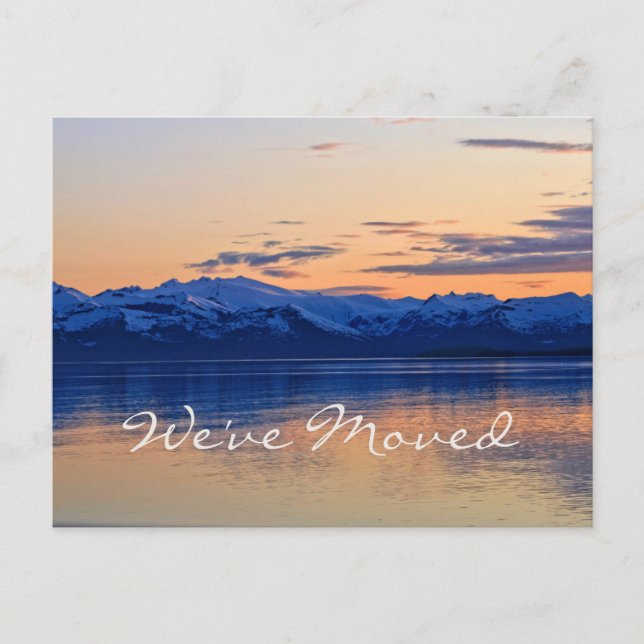 Cartão Postal De Anúncio Nós nos mudamos para a bela costa! Alteração de En (Frente)