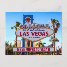 Cartão Postal De Anúncio Nós nos mudamos para Las Vegas Nova Casa