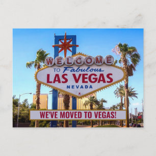 Cartão Postal De Anúncio Nós nos mudamos para Las Vegas Nova Casa