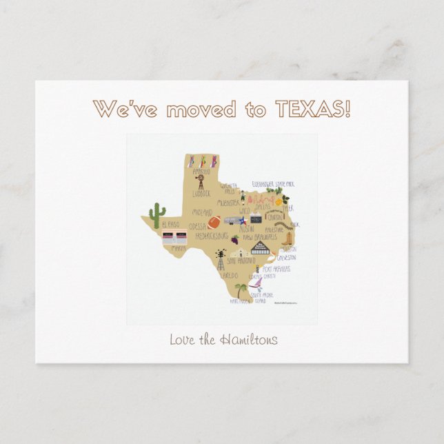 Cartão Postal De Anúncio Nós nos mudamos para o Texas - Cartão-postal (Frente)