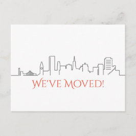 Cartão Postal De Anúncio Nós nos mudamos para San Francisco City Skyline