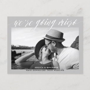 Cartão Postal De Anúncio Nós Vamos para o Micro   Atualização do Casamento