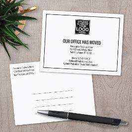 Cartão Postal De Anúncio Nossa Nova Informação de Endereço com Logotipo Com