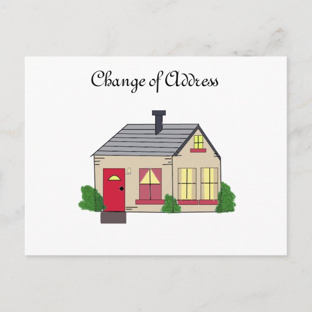 Cartão Postal De Anúncio Nosso novo cartão de endereço residencial (Frente)