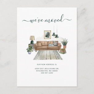 Cartão Postal De Anúncio Notificação de Mudança de Endereço Chic Moving