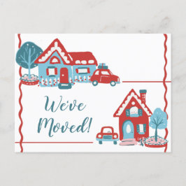 Cartão Postal De Anúncio Nova Alteração de Endereço Doméstico que Movemos a