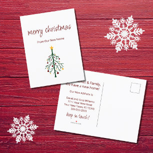Cartão Postal De Anúncio Nova Árvore de Natal de Casa Festiva Móvel  