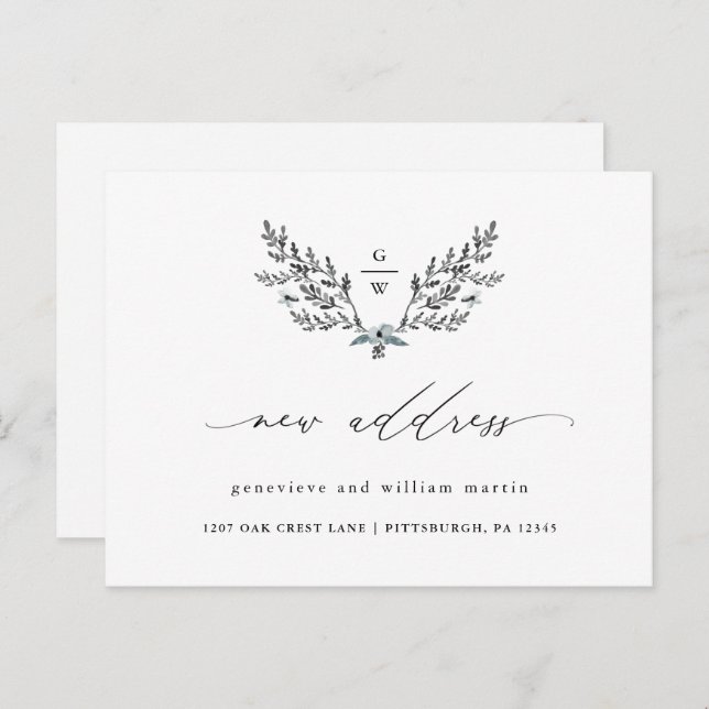 Cartão Postal De Anúncio Nova caligrafia de endereço Mudança de endereço (Frente/Verso)