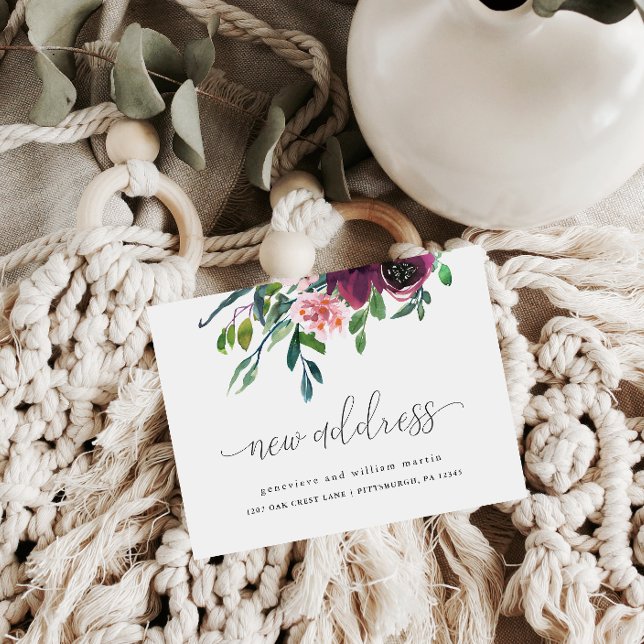 Cartão Postal De Anúncio Nova caligrafia de endereço Mudança de movimento (Criador carregado)