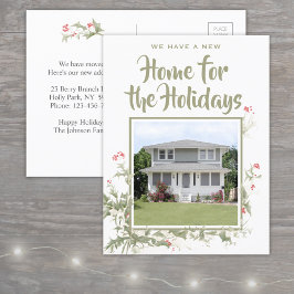 Cartão Postal De Anúncio Nova Casa Aquarela Holly Uma Foto Alteração de End