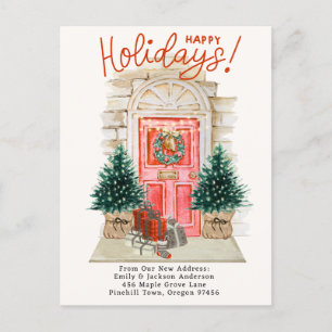 Cartão Postal De Anúncio Nova Casa - Feriados Porta De Natal Movendo Uma