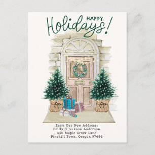 Cartão Postal De Anúncio Nova Casa - Feriados Porta De Natal Movendo Uma