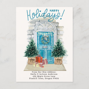 Cartão Postal De Anúncio Nova Casa - Feriados Porta De Natal Movendo Uma